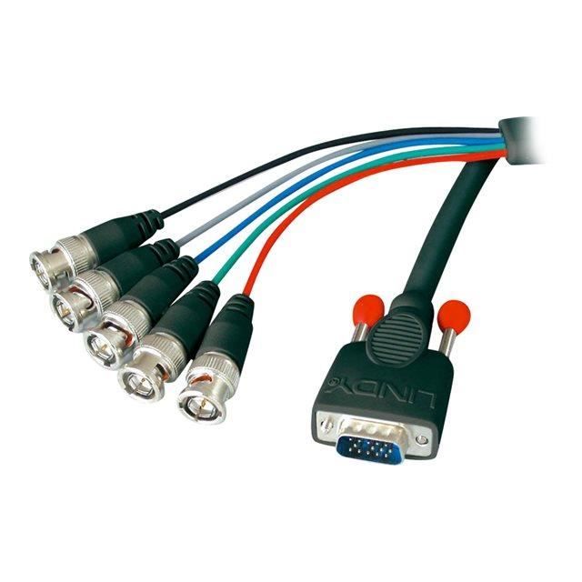 LINDY Câble VGA HD-15/5BNC M/M. - 1,8m