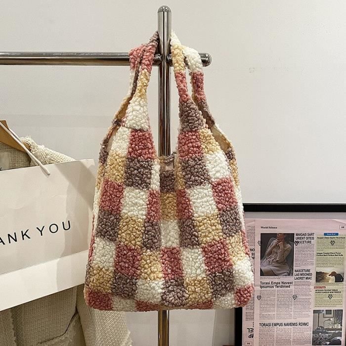 Sac à Main En Fausse Fourrure Pour Femme - Fourre-tout Y2K Avec Bandoulière - Dimensions 18x25 Cm - Doux Et Tendance - 6