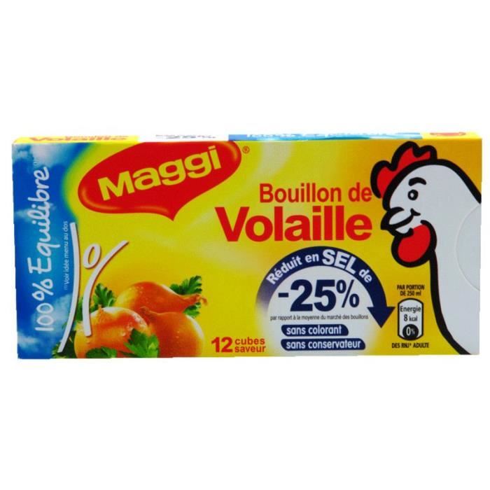 MAGGI Bouillon de volaille à teneur réduite en sel 25 12 tablettes 120g Cdiscount Au