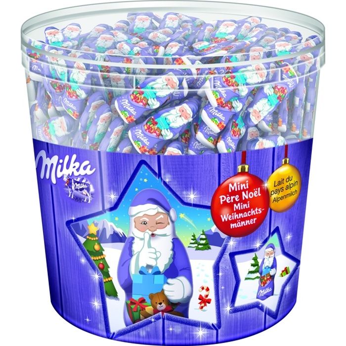 Chocolat de Noël : Milka Tubo Mini Père Noël - Assortiment de