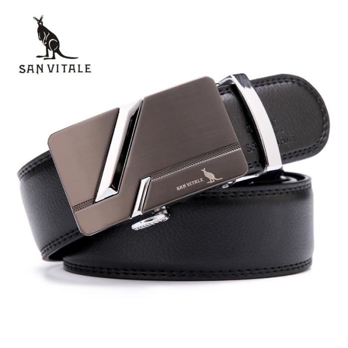Xhtang ceinture sans boucle ceinture hommes noir marron blanc bleu ceinture pour ceinture automatique 3,5 largeur