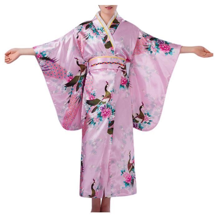 Amosfun Kimono Japonais Blanc Robe de Chambre Robe de Nuit en Coton et Lin Robe Traditionnelle Pyjama Spa à Manches Courtes pour Enfants Enfants 