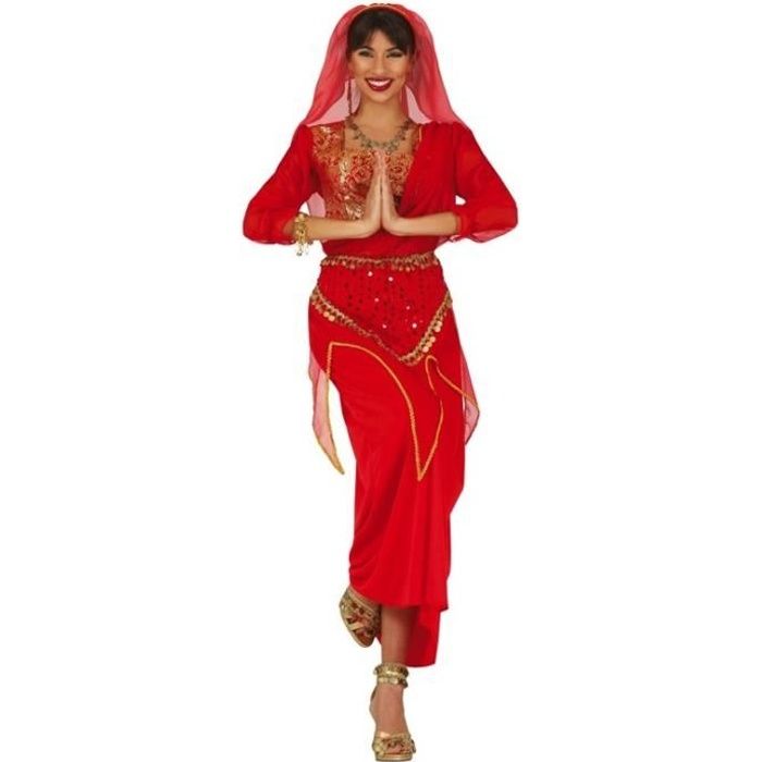 robe de danseuse rouge fiestas guirca - costume indienne bollywood pour femme