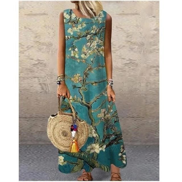 Robe,Longue Robe d'été sans manches pour femmes,tenue de soirée