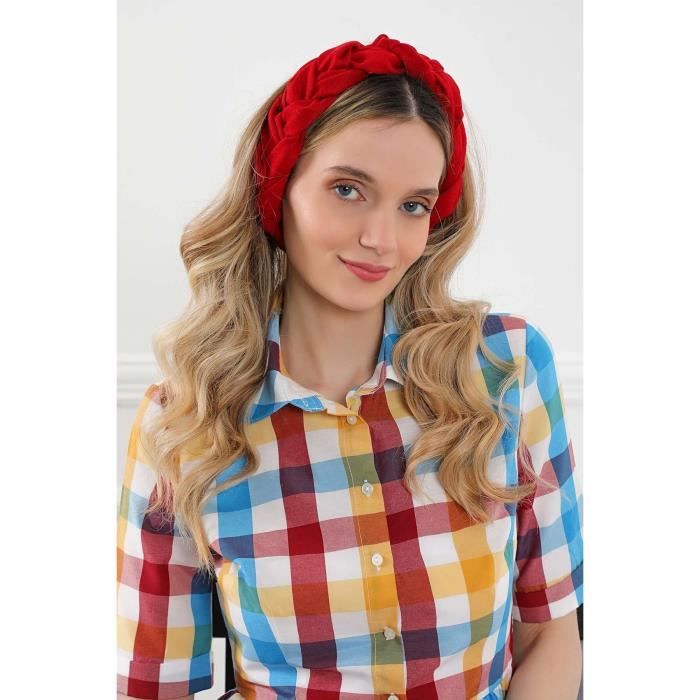 Ecarla - Serre-tête tressé, O502, rose