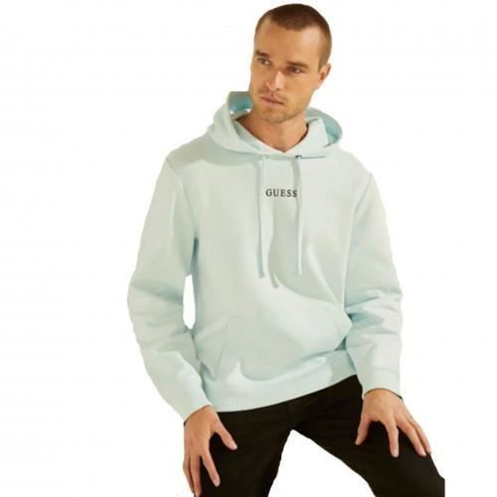 guess Sweat à capuche en coton mélangé | Bleu
