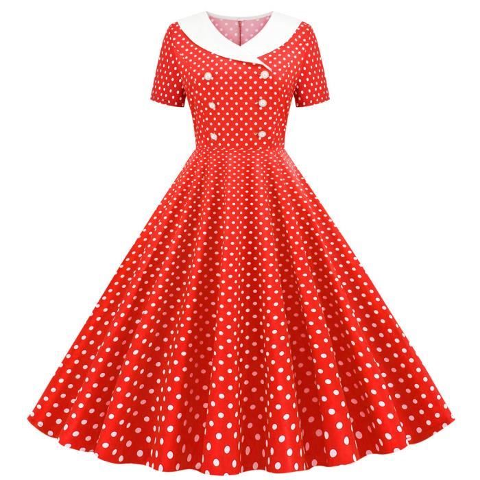Robe femme cool ModeUne Ligne FlareVintage BowKnot Bal Balançoire a ...