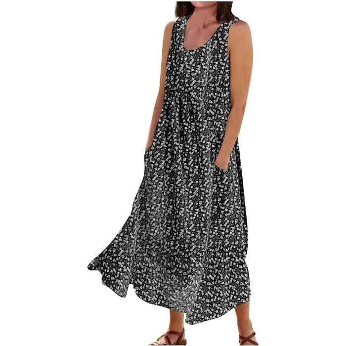 Robe Longue Florale Licou été CUPSHE Pour Femmes – Découpe Côtés, Manches Paysannes, Coupe Trapèze – Idéale Plage, Vacances, Occasions Spéciales - 5