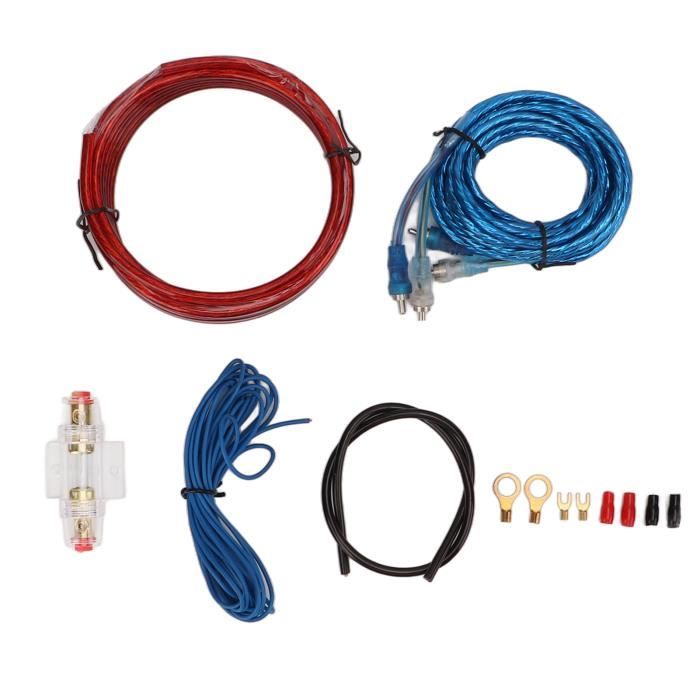 Mxzzand kit de câble audio de voiture Mxzzand Kits de câblage d'amplificateur de voiture Kit de câblage auto fusibles