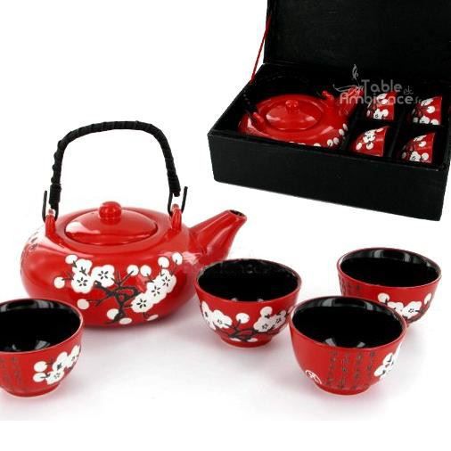 Service à thé chinois boule Rouge fleur de prun… Cdiscount Maison