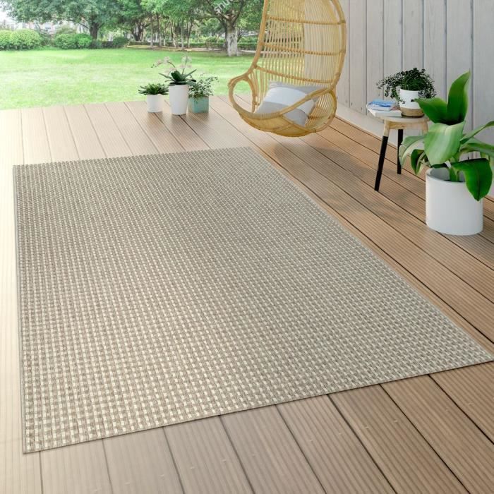 Tapis Int/érieur /& Ext/érieur Tissage /À Plat Moderne Design Jungle Palmiers en Pastel Bleu Dimension:60x100 cm