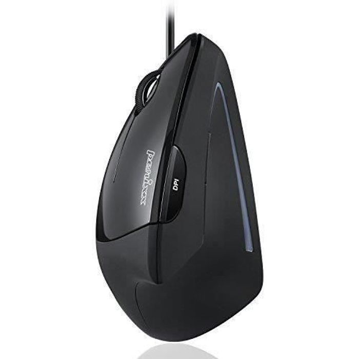 Perixx Perimice Ergonomique Verticale Filaire pour gaucher 6 Boutons Prévention des TMS - vue 2