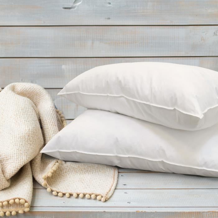 Oreiller - OLYMPE LITERIE - ALASKA - 50 x 70 cm - Fibres creuses polyester - Percale 100% coton Oreiller - OLYMPE LITERIE - ALASKA - 50 x 70 cm - Fibres creuses polyester - Percale 100% coton