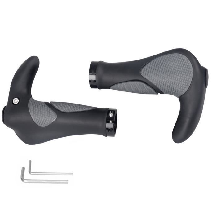 Poignées De Guidon Vélo Ergonomiques - Antidérapantes - Double Verrouillage - Pour VTT, VTC, Vélo Électrique - 2