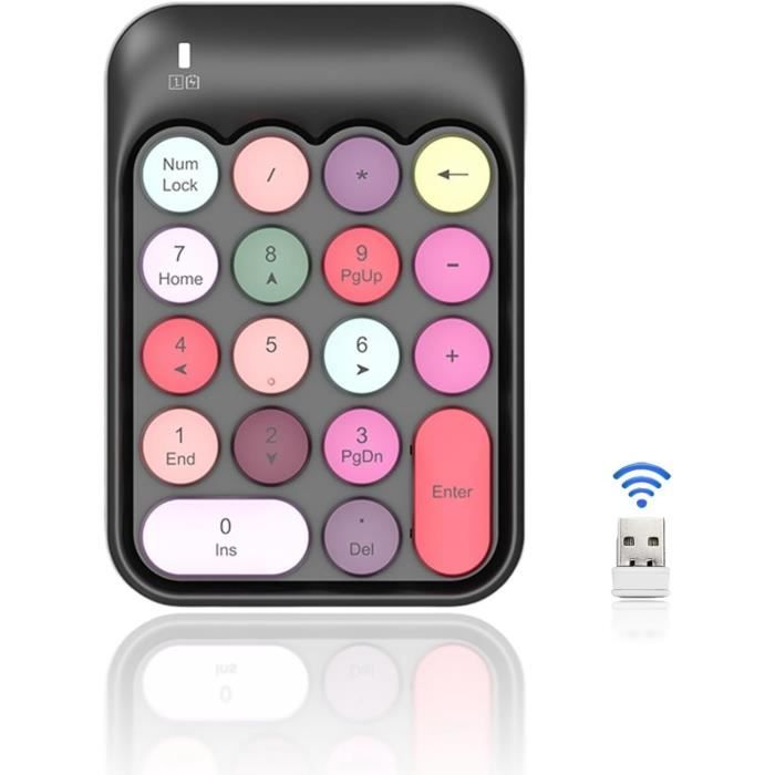 Pavé Numérique Mini Pavé Numérique USB Kuuleyn - 18 Touches Mini Clavier - Pour PC Portable Ou Bureau Pavé Numérique 18 Touches