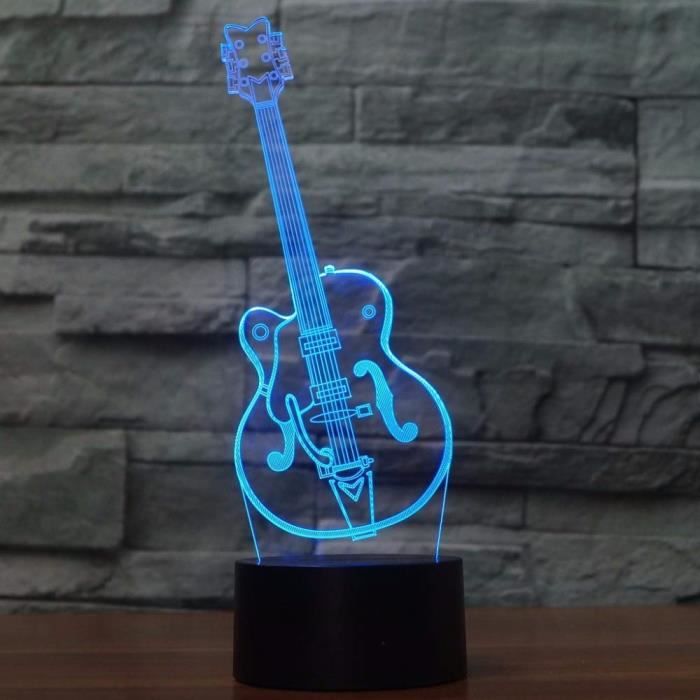 3D artistic guitare LED Lampes Art Déco Lampe la couleur changeant lumières  LED, Décoration Décoration Maison Enfants Me CA106537 - Cdiscount Maison