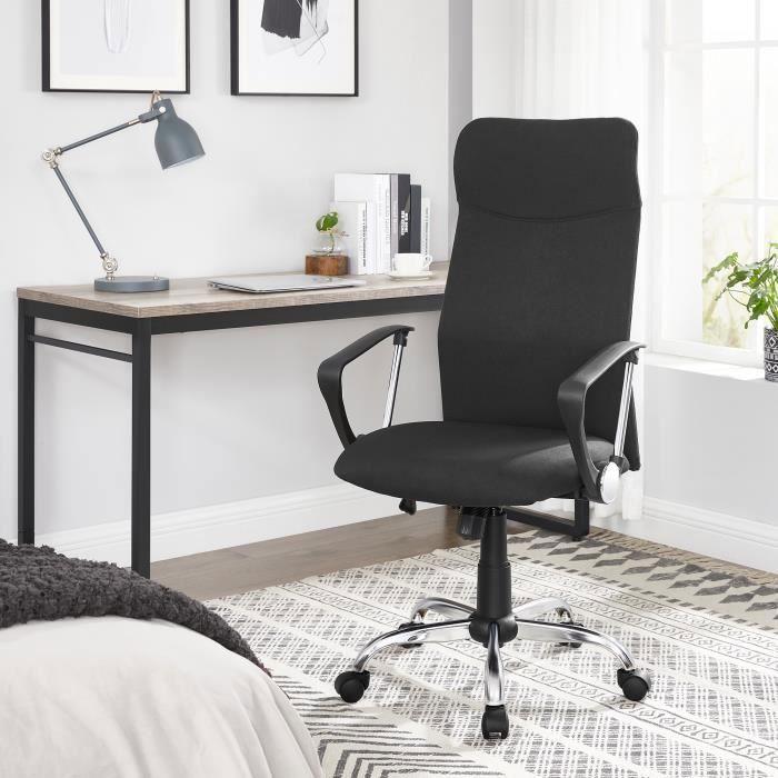 SONGMICS Fauteuil de bureau Siège rembourré pivotant hauteur réglable mécanisme