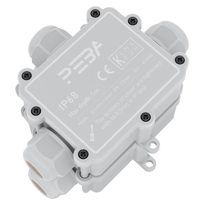 Boîte De Dérivation étanche IP65 Extérieure Grise - Coffret électrique Mural Pour Disjoncteurs, Protection Poussière Et Intempéries