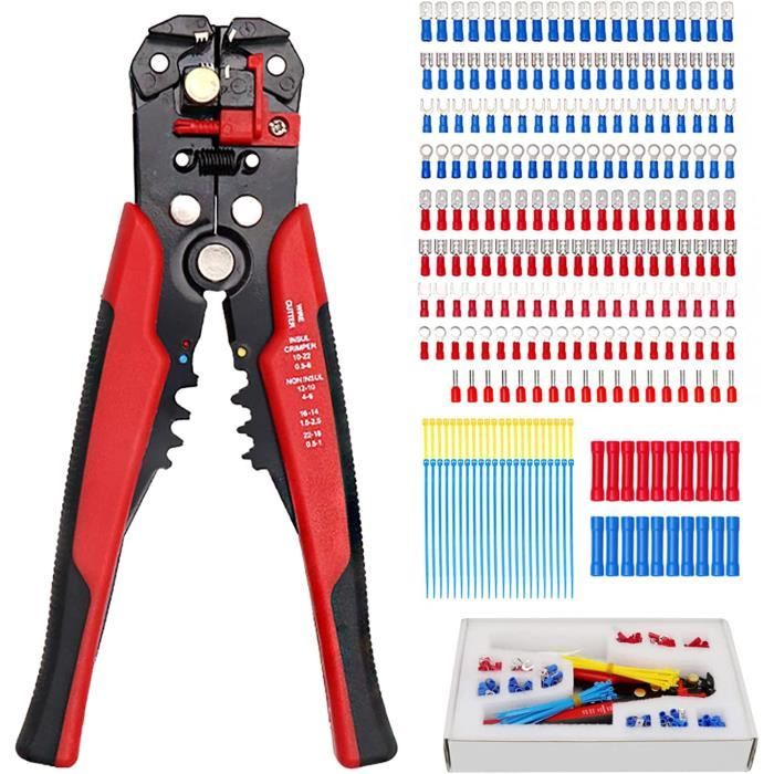 Pince à Dénuder Auto-réglable LEENUE 3 En 1 Pour Dénuder Les Fils électriques 10-22 AWG (0,2 ~ 6,0 Mm²