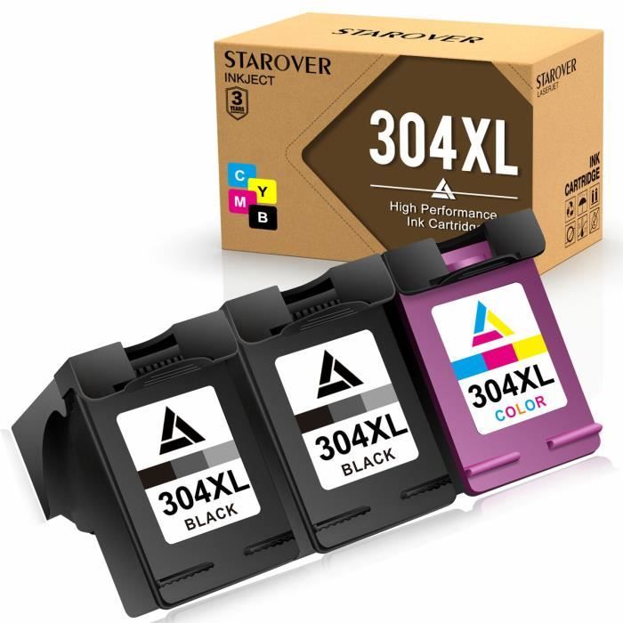 Cartouche D'encre Couleur 304XL Compatible HP - Haut Rendement 450 Pages, Pour DeskJet 2620/2630/37xx Et Envy 5020/5030 - Remplace CH563XE - 9