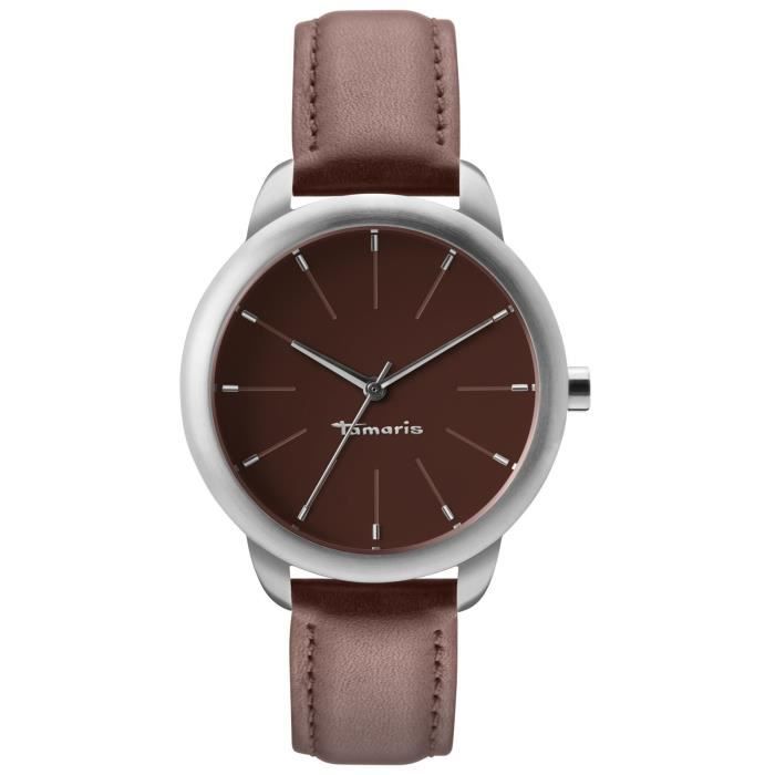Tamaris Montre Femme Valerie Cuir Marron B09012380 Achat Vente Montre Cdiscount