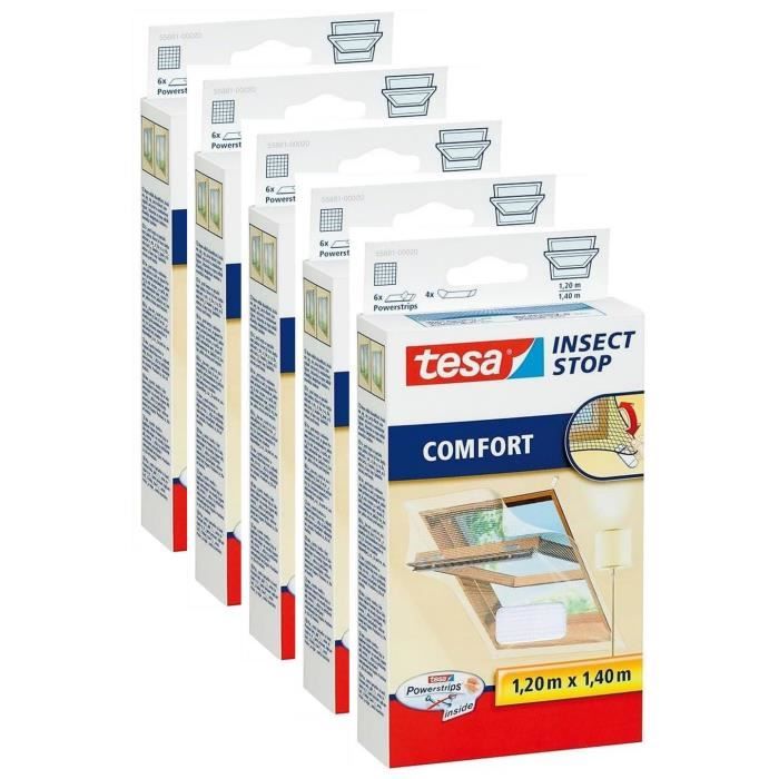 Moustiquaire - TESA - COMFORT - 120 x 140 m - Blanc - Ajustable