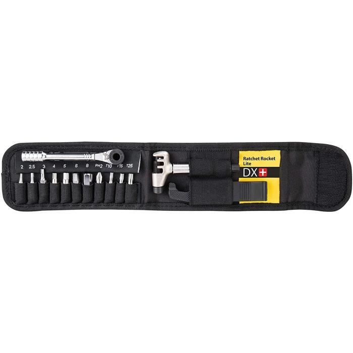 Topeak Ratchet Rocket Lite DX+ – Kit doutils compact pour vélo (Torx 6 pans dérive- chaîne)