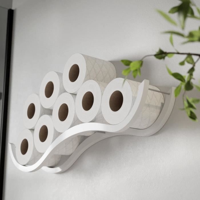 Porte Papier Toilette Mural en Bois | Support Pour Papier Toilette