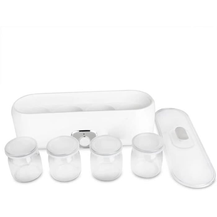 Yaourtière Automatique 1.3L Pots Verre Yaourtière Automatique 1,3L - 4 Pots Verre 200ml - Contrôle Température Et Temps - Nettoyage Facile - Maison Yaourtiere 6 Pots