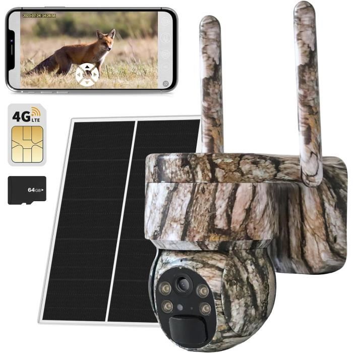 Caméra De Chasse UltraHD Avec Panneau Solaire, Carte SIM Et Vision Nocturne – IP66