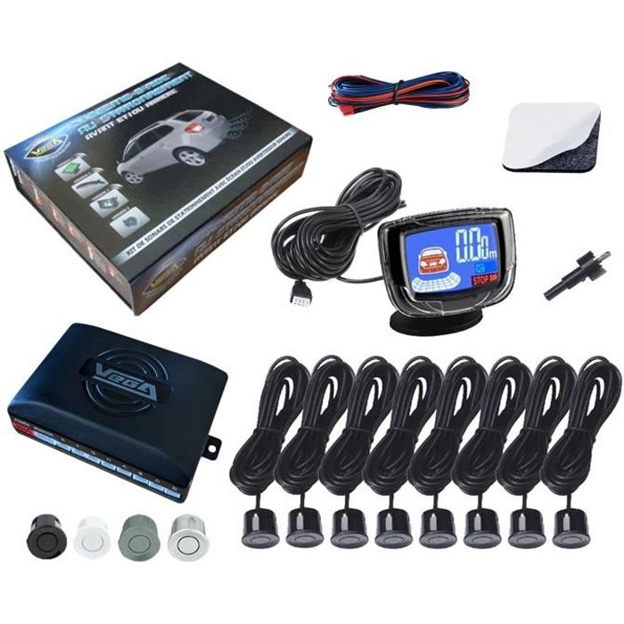 TKOOFN TKOOFN Kit Radar De Recul 8 Capteurs NOIRS Auto Système Parcage Stationnement Nu 