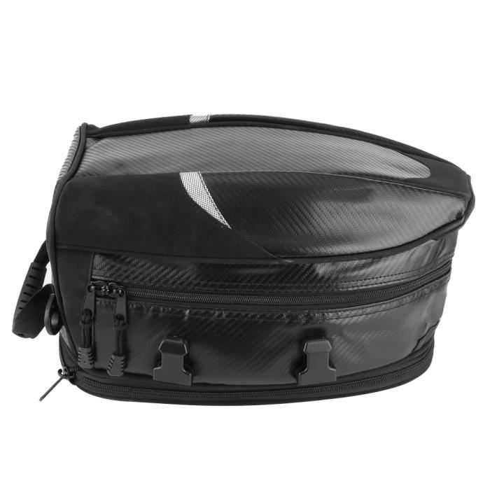 Sacoche Moto Cuir PU Imperméable - Rangement Spacieux, Sangles Réfléchissantes - Universelle Pour Siège Arrière