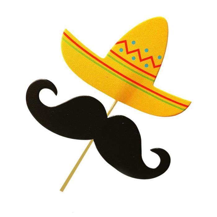 12 Pieces Decorations De Gateau Carnaval Mexicain Moustache Chapeau Decoration Topper Pour Danse Fete D Anniversaire Tetine Cdiscount Puericulture Eveil Bebe