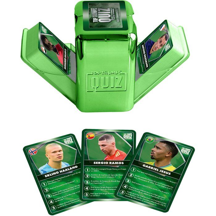Quiz World Football Stars 2026 Jeu de cartes WINNING MOVES 2 à 6 joueurs Dès