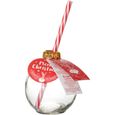 Amatable 37 2k 020 Verre Boule De Noël Avec Paille Transparent Doré Blanc Et Rouge Verre Métal Et Plastique D8 X H10 Cm