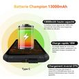 Blackview BV6200 Téléphone Portable Incassable 13000mAh Android 13 6,56" 8Go+64Go 8MP+13MP Face ID,3 Emplacements pour cartes -Vert-1
