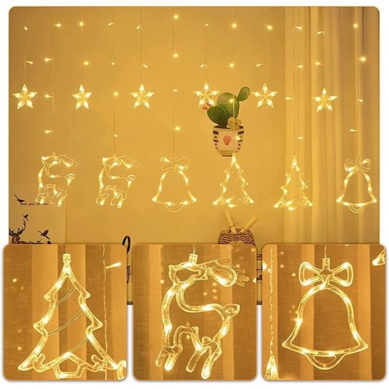 Guirlande Lumineuse Rideau De Noël - 100 LED, Télécommande, 8 Modes, USB, IP44 étanche