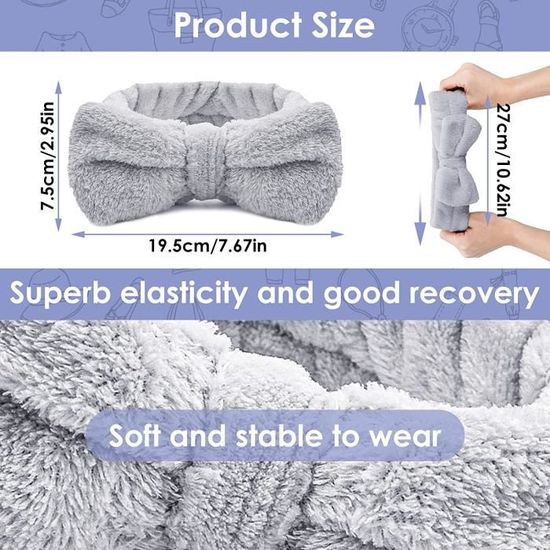 Bandeau Noir à Nœud Papillon Pour Femmes Et Filles – Accessoire Cheveux Pour Spa, Maquillage, Fêtes - 4
