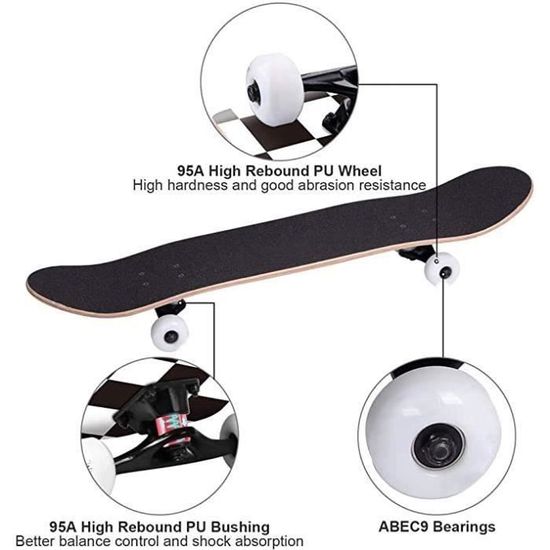 MIPAN. Planche de Skate complète en Bois d'érable Longboards d