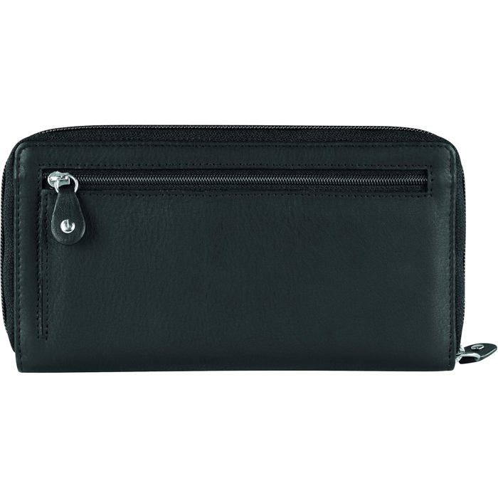 Portefeuille Long Bugatti Ella Pour Femme | Similicuir, 19x10 Cm, Nombreux Compartiments | Design élégant Avec Accents Rouges