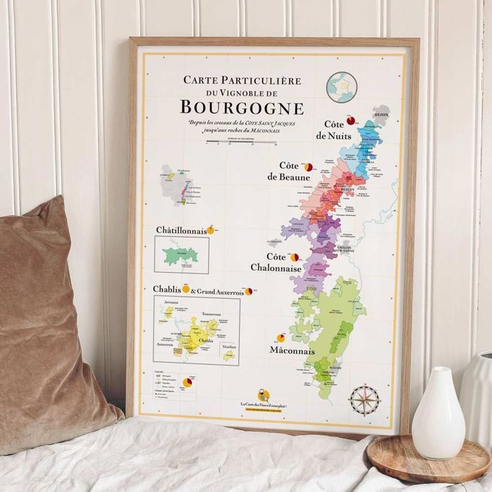 Affiche 50x70 cm - La Carte des Vins de Bourgogne - LA CARTE DES VINS ...