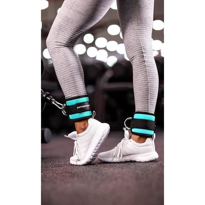 Fitgriff® Sangle Cheville Musculation Poulie V1 - Ankle Straps pour Sport,  Kickback, Entraînement des Fessiers - Accessoires de Fitness pour Cable