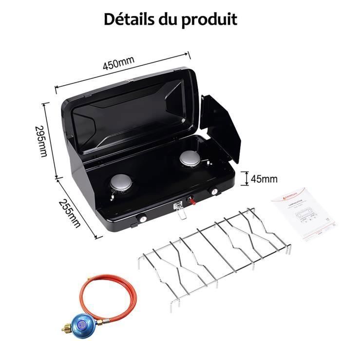 Réchaud De Camping Portable 2 Brûleurs HOOMEI HM-562T - GPL - Neuf