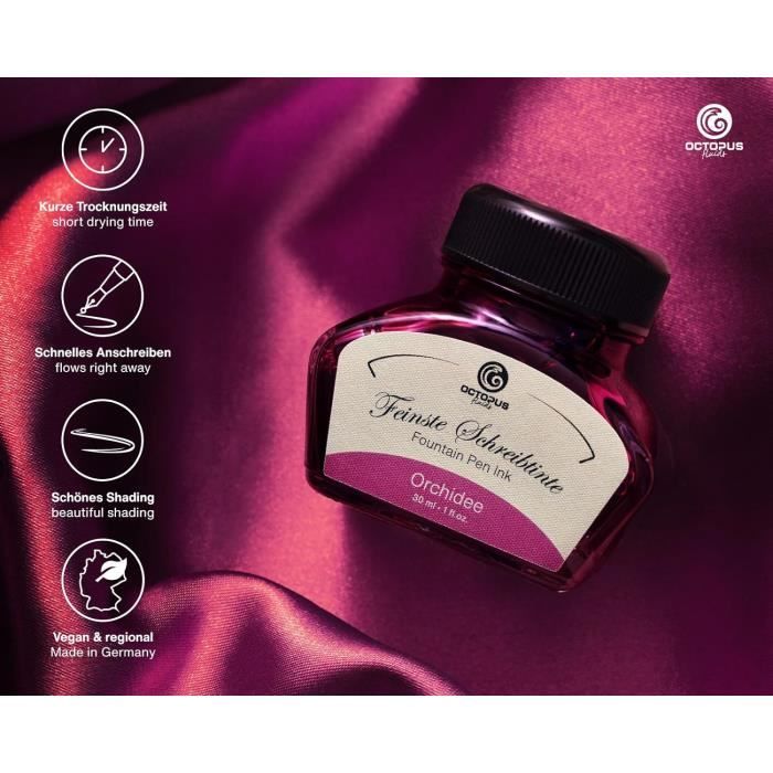 Encre Stylo Plume Rose Pastel Cherry Blossom 30ml - Encre Calligraphie Octopus Fluids