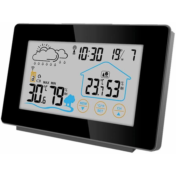 Station météo sans fil avec affichage couleur - Thermomètre