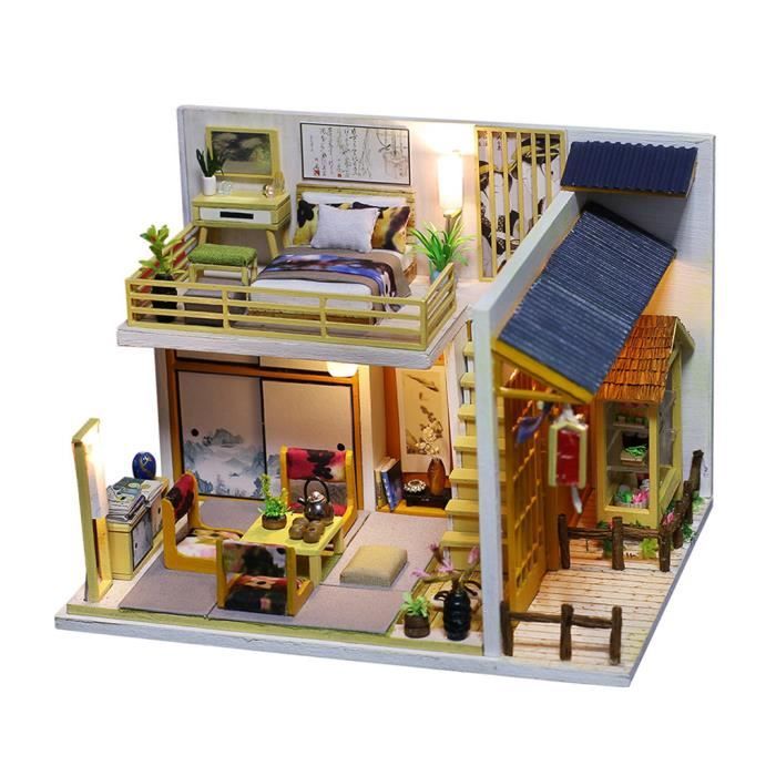 1:24 Maison de Poupée Bricolage avec Meubles, Lumière, Modèle de Style  Japonais Doux En Bois 3D gazechimp - Cdiscount Jeux - Jouets