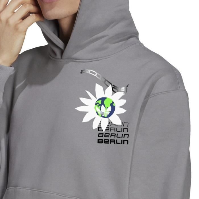 Sweat a Capuche Gris Homme Adidas Berlin Grey Cdiscount Pret a Porter