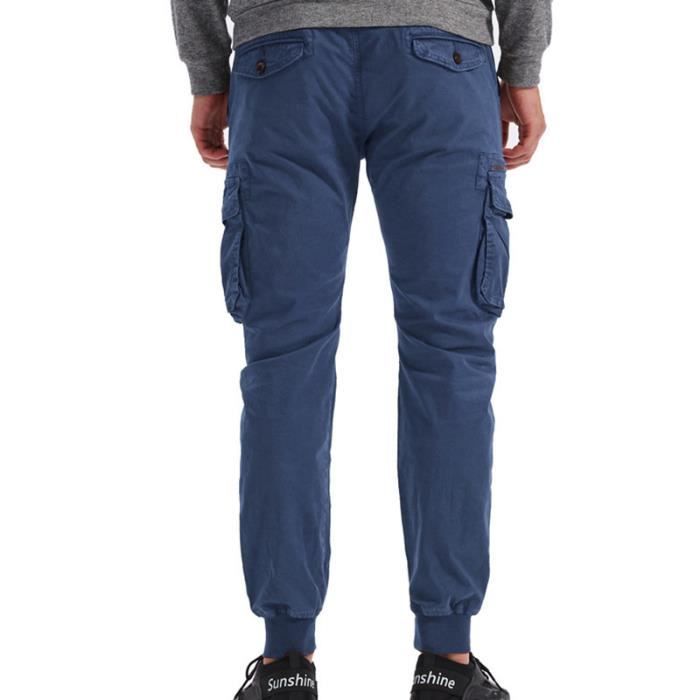 Pantalon Cargo De Travail Homme - Tissu épais, Taille élastique, Multi-poches, Coupe Décontractée, Pour Outdoor, Quotidien - 7