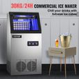 Machine à glaçons commerciale VEVOR 60 kg 24h Argenté Ice Maker Professionnel-2