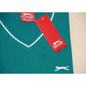 T-shirt Homme Slazenger Bleu Rayé - Taille L - Neuf Avec étiquettes - Polyester Regular Fit
